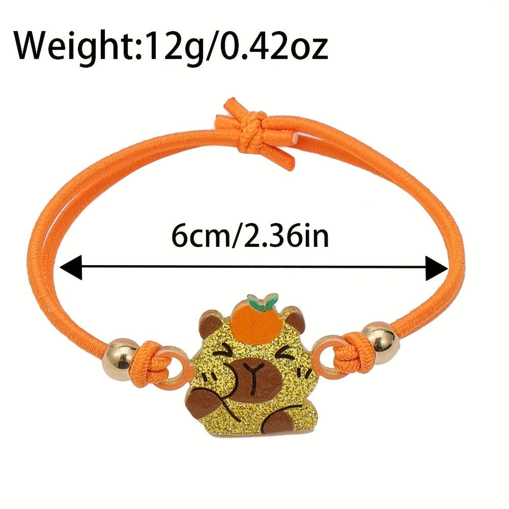 6pcs Cute Capybara Stretch Bracelet Set, Friendship Gift